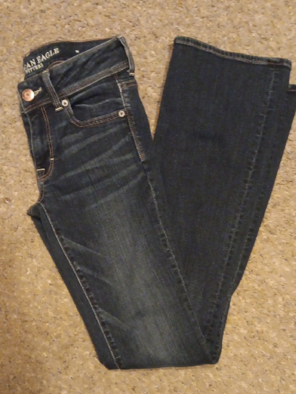 American Eagle Outfitters Dark Blue Flare Jeans - Women's